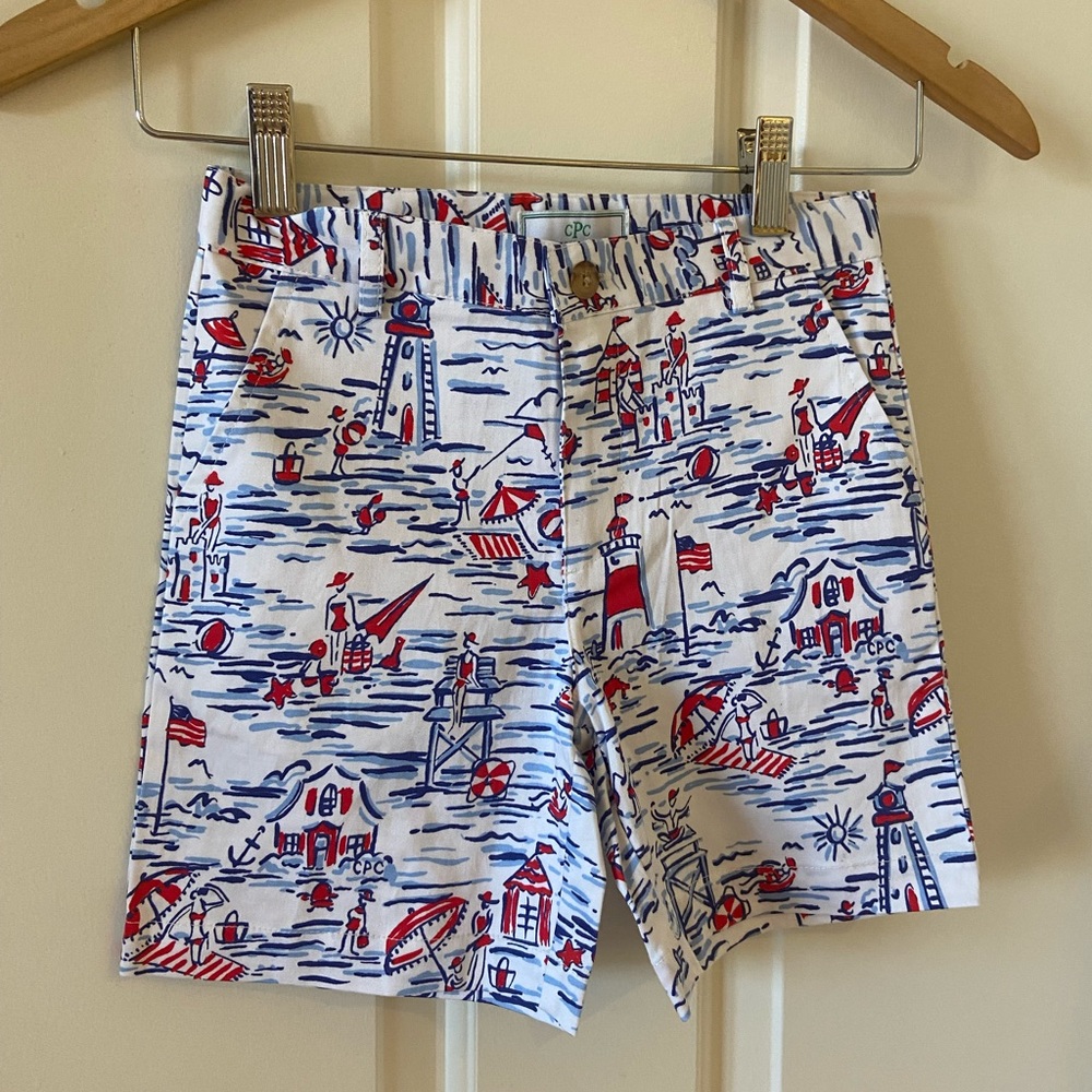 CPC Childrenswear Boy’s Red White & Blue Shorts Size 5 Beach Lighthouse
